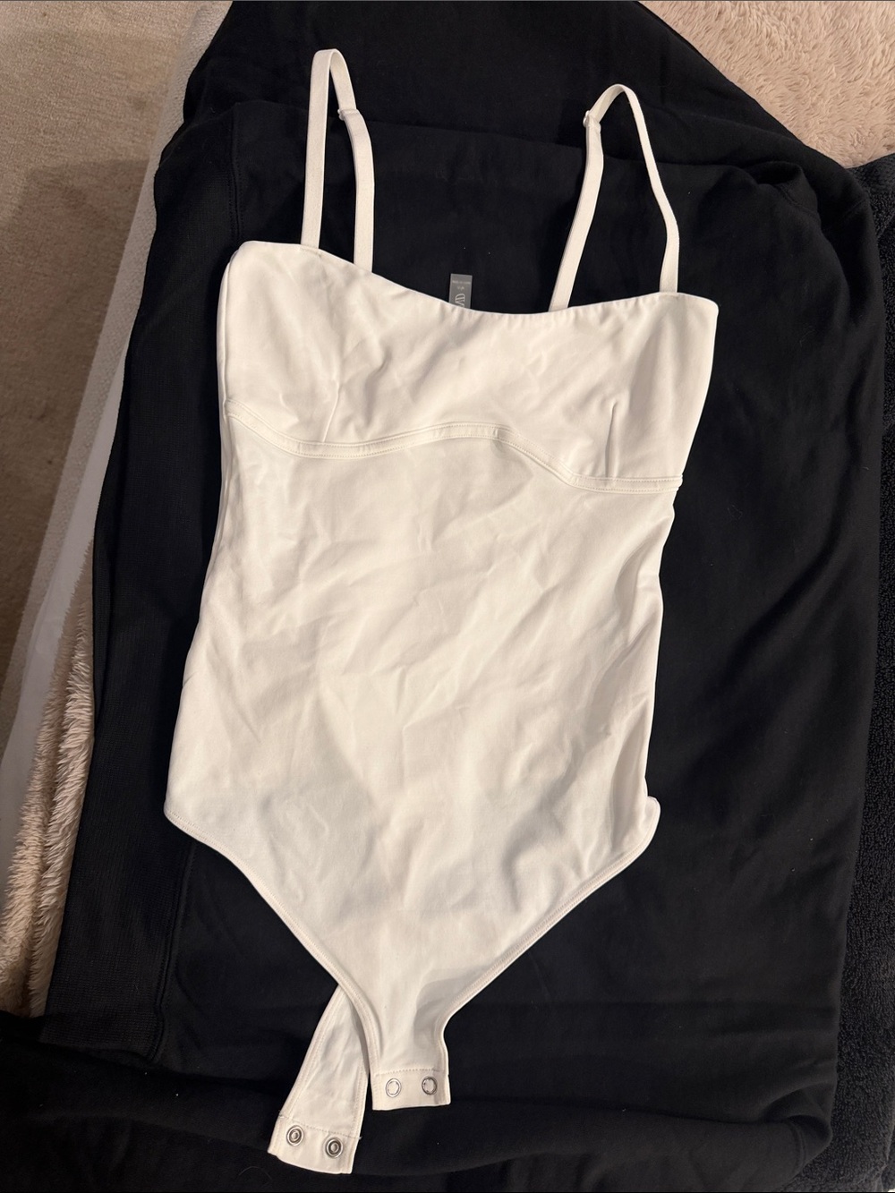 White Kids One-Piece Bodysuit with Adjustable Straps